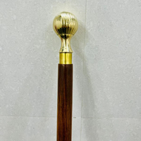 Bastón Multifuncional Hecho a Mano de Madera de Palisandro con Mango Redondo de Latón Pulido