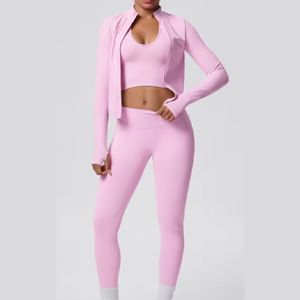 Oem Women Gym Wear <b>Yoga</b> <b>Jacket</b> And Legging 2 Piece Set Custom Activewear Fitness Clothing Manufacturer - Product Image 4
