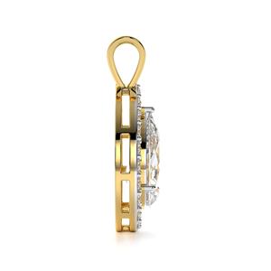 Colgante de Oro Amarillo Sólido de 14K con Diamante Cultivado en Laboratorio con Certificación IGI, Corte Pera, D VVS1, Halo, 1.4 Quilates, Regalo de Lujo para Compromiso o Boda - Product Image 2
