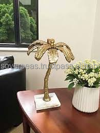 Metal Brass Palm <b>Tree</b> Desk Decoration Decorative <b>Tabletop</b> Sculpture for Home Office Living Room and Interior Decor - Product Image 4