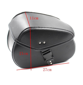 Motorcycle Double-layer Leather Saddle Bag Waterproof Tool Bag for Black Leather Saddle Bag with Snap Closure for Motorcycle Use - Product Image 6