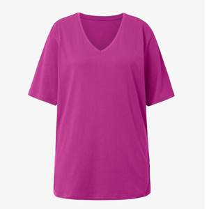Camiseta Personalizada para Mujer, Talla Grande, 100% Algodón, Cuello en V, Secado Rápido, Suave, OEM, ODM, Venta al Por Mayor, Corte Holgado - Product Image 1