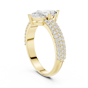 Marquise Cut Lab Grown Diamond <b>Ring</b> Gold Plated Bridal Wedding Band Micro Pave Luxury Jewelry for Women - Product Image 3