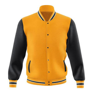 แจ็คเก็ตหนัง PU แขนยาวสำหรับผู้ชาย OEM รุ่นใหม่ล่าสุด แจ็คเก็ตตัวอักษรปักลาย Varsity แจ็คเก็ตเบสบอลปักโลโก้แบบ Patchwork - Product Image 4