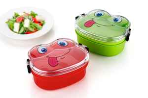 Lonchera con Diseño de Dibujos Animados con Cuchara, Bento de Plástico PP con Asa para Niños, 1L - Product Image 3