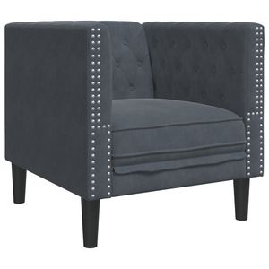 Juego de Sofás Chesterfield Gris Oscuro para Sala de Estar - Product Image 6
