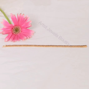 Bracelet tennis en zircon naturel framboise, argent sterling 925, plaqué or massif rhodié, bijoux fins classiques pour femmes, 7,5 carats - Product Image 4