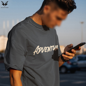 T-shirts pour hommes de qualité supérieure, surdimensionnés, style hip-hop, streetwear, imprimés, coupe ample, logo personnalisé, 100% coton - Product Image 4