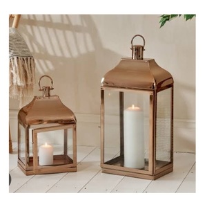 Lanternes à bougies en bois naturel décoratives pour la maison, couleur marron, pour la décoration des lumières extérieures, lanternes suspendues et au sol - Product Image 5