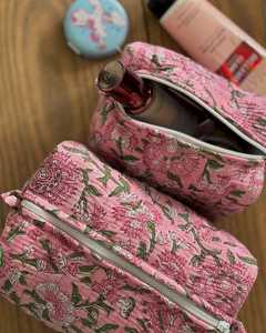 Ensemble de pochettes matelassées en coton 3-en-1 sur mesure avec fermetures éclair pour boutiques et magasins de cadeaux, pochettes matelassées Kantha à imprimé ethnique - Product Image 6