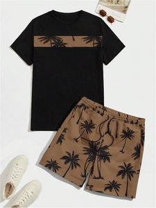 Ensemble chemise et short pour homme, 2 pièces, imprimé graphique, tenues de plage - Product Image 2