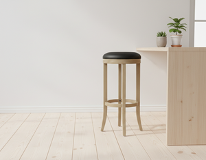 Mesa de Centro Moderna Redonda de Madera de Caucho con Base Redonda para Muebles de Sala de Estar - Product Image 3