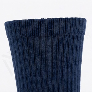 Crew <b>Socks</b> Solid Navy Blue 100% Cotton Breathable Knitted Regular Fit Adults Casual Daily Use Spring Season - Product Image 4