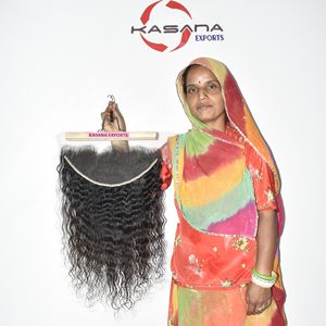 Extensiones de cabello humano natural negro para mujeres, sin procesar, vietnamitas, con frontal HD 13*6, venta al por mayor. - Product Image 4