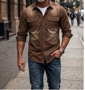 Camisa Casual de Mezclilla para Hombre, Camisa de Algodón Resistente con Botones, Alta Calidad, OEM, ODM, Fábrica de Ropa de Marca Privada, Algodón Premium para Hombre - Product Image 1