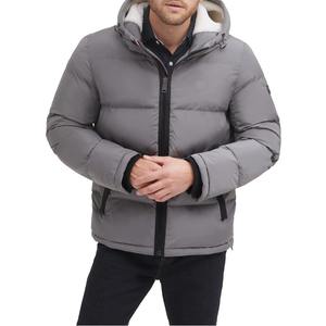 Blouson matelassé d'hiver pour homme - Vêtement de neige montagne, tissu toile, col montant, logo avant, coupe-vent, style urbain - Product Image 1