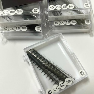 Extensions de cils préfabriquées les plus vendues, en cheveux synthétiques, mixte rapide 3D-20D, longueur 7mm-20mm, courbure CC/DD/L/M, noir mat - Product Image 3