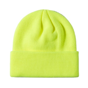 Bonnet en acrylique tricoté personnalisé pas cher, 100 % acrylique, pour l'automne et l'hiver, chaud, uni, couleur unie, pour le sport 2026 - Product Image 1