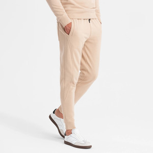 High Quality Custom Logo Mens Tracksuit Blank Plain Beige Crewneck Sweatshirt and Jogger <b>Set</b> OEM Sweat Suit Wholesale - Product Image 1