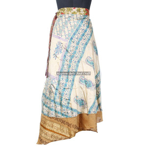 New Indian Printed Silk Sari Magic <b>Wrap</b> <b>Skirts</b> Magic 38" Sarong Pareo Custom Latest Design Women Fashion Wear for Women - Product Image 5