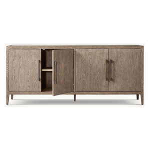 Modern Luxury <b>Sideboard</b> Cabinet Solid Teak Four Door <b>Storage</b> Credenza Natural Grain Design for Living Room Dining Room - Product Image 3