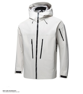 Durable Sage Green Rain <b>Jacket</b> Waterproof Hooded Coat for <b>Men</b> Multi Pocket Rainwear Sporty Outdoor Windbreaker Hiking Top New - Product Image 3
