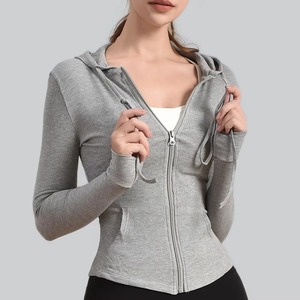 Chaqueta Deportiva de Manga Larga con Cierre para Mujer, Sudadera Elástica para Yoga y Gimnasio, Chaqueta de Yoga de Manga Larga con Orificio para el Pulgar - Product Image 2