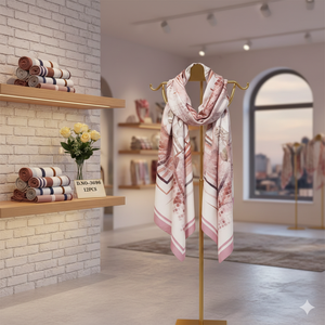 ผ้าพันคอขนนกดอกกุหลาบสมัยใหม่ |   ผ้าพันตัวน้ำหนักเบาสีชมพูพาสเทลโทนเทาอ่อน |   ผ้าคลุมไหล่ลายหลากหลายแบบ สวยหรู ใส่ได้ทั้งแบบเป็นทางการและลำลอง - Product Image 1