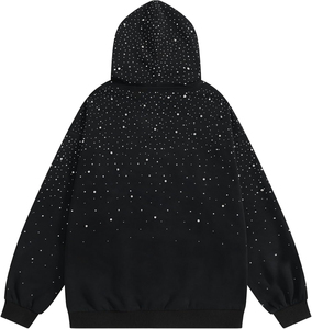 Sweat-shirt unisexe en coton 100% avec strass et cristaux, style streetwear, logo personnalisé, pour l'hiver, vêtement tendance - Product Image 3
