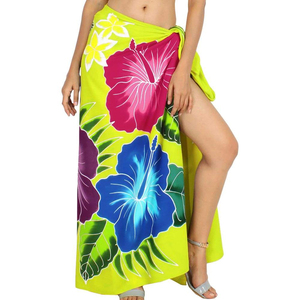 Falda natural con estampado liso, falda de playa, falda de temporada de otoño, estilo casual, pareo de playa, ropa de playa de verano, bikini koreansleeved - Product Image 3