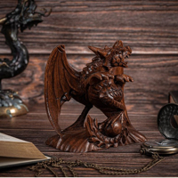 Statue de dragon sculptée décorative en gros, sculpture de dragon en bois, artisanat de décoration intérieure, ornement de dragon artisanal de qualité supérieure