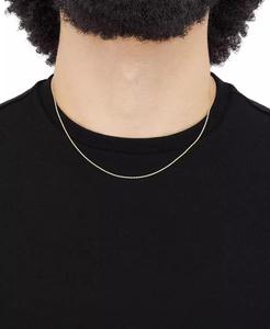 Collana leggera in oro giallo 14k, catena in corda leggera da 16 "(1mm) | Machy's - Product Image 3
