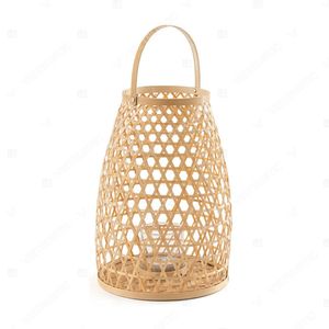 Vietrustic Handmade Woven <b>Lantern</b> Light Hurricane Candle Holder <b>Bamboo</b> Rattan <b>Lantern</b> Hanging Candle Holders - Product Image 2