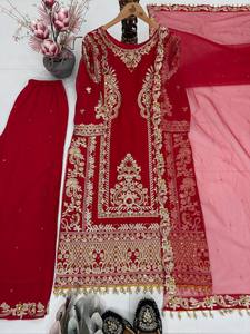 ชุดสูทลาย Georgette หนังแท้สำหรับสตรีมีโซ่ปักลายสำหรับทำงานและดีไซน์เนอร์ - Product Image 5