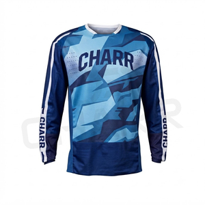 เสื้อเจอร์ซีย์จักรยานเสือภูเขาพิมพ์ลายโลโก้ตามสั่ง แขนยาว น้ำหนักเบา กันลม ระบายอากาศได้ดี กันยับ แห้งเร็ว ไร้ตะเข็บ โพลีเอสเตอร์ 100% MX - Product Image 1
