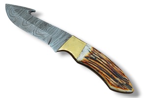 Couteau à désosser industriel Nordic Forge en acier Damas forgé à la main, lame fixe, fourreau en cuir, manche en bois de cerf - Product Image 2
