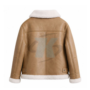 Veste en cuir véritable et fourrure de mouton de qualité supérieure pour l'hiver, douce, chaude, confortable, durable, tendance pour homme, pour un usage quotidien décontracté - Product Image 2