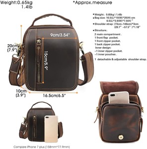 Sac messager de luxe léger en cuir véritable pour hommes et femmes, mallette professionnelle marron pour ordinateur portable avec bandoulière réglable - Product Image 2