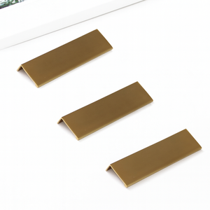 Premium Aluminum Alloy L Shape Edge <b>Pull</b> Handle Brushed <b>Gold</b> Modern Kitchen Cabinet Wardrobe Nightstands Bathroom Furniture <b>Pull</b> - Product Image 2