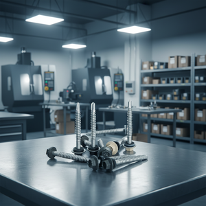 Vis autoperceuse à tête hexagonale PDC Modèle 12, acier au carbone classe 4.8 6.8, filetage grossier zingué/galvanisé, EPDM collé, en pouces - Product Image 1