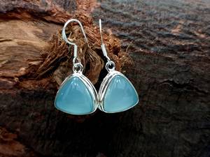 Chalcedony Earrings 925 <b>Solid</b> <b>Silver</b> Natural Gemstone Handmade Jewelry Elegant Gift For Women - Product Image 2