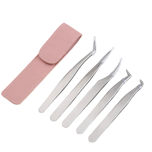 Luxury Charm Stainless Steel Anti-Magnetic Tweezers Custom Design Precision Eyelash Extension Logo Branding 10mm Length Smooth - Product Image 1