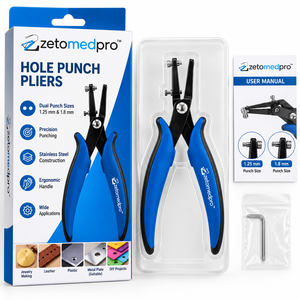 Pince perforatrice avec tailles de perforation de 1,25 mm et 1,8 mm pour la fabrication de bijoux, le cuir, le plastique, les travaux manuels et les projets de bricolage ZetomedPro - Product Image 5