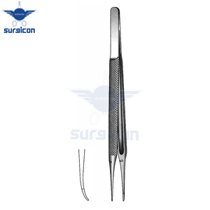 Pinzas de Sutura Microquirúrgicas Curvas de 12 cm / 4-3/4 Pulgadas con Punta Fina de 0.3 mm, Instrumento Microquirúrgico de Acero Inoxidable para Trabajos de Precisión - Product Image 5