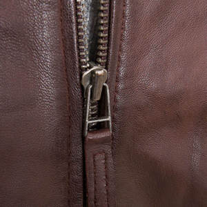 Men's Vintage Brown Genuine <b>Leather</b> Bomber <b>Jacket</b> with Full Zip Closure Premium Men's <b>Leather</b> Flight <b>Jacket</b> Classic Rib Knit - Product Image 4