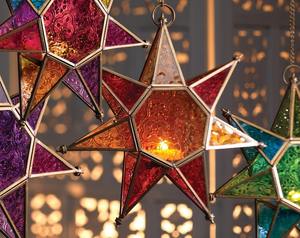 Farol Colgante Clásico de Panel de Vidrio Multicolor con Borde Dorado, Perfecto para Decoración de Balcones y Configuraciones de Fotografía, Venta al por Mayor desde India - Product Image 4