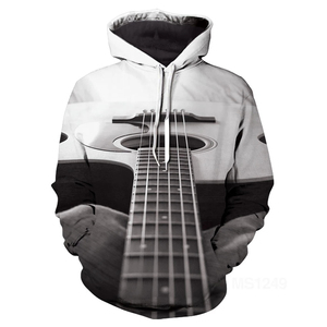 Sudadera con Capucha para Hombre, Estampado de Guitarra, Corte Regular, Estilo Casual, Impresión por Sublimación, 100% Poliéster Tejido, Personalizada - Product Image 1