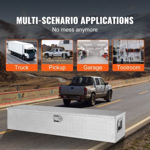 Heavy-Duty Aluminum Truck Bed Tool Box with Diamond <b>Plate</b> <b>Side</b> Handle Lock Keys Storage Chest Box with Organ Feature - Product Image 2