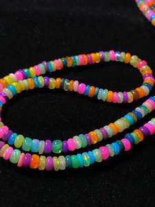 Perles d'opale éthiopienne naturelle, perles disco, opale feu arc-en-ciel, perles en vrac pour la création de bijoux, fournitures de pierres précieuses en gros - Product Image 2