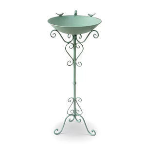Cuenco de agua para exteriores de metal con recubrimiento en polvo verde antiguo, de gran venta, con patas decorativas, para jardín, como baño decorativo para pájaros - Product Image 3